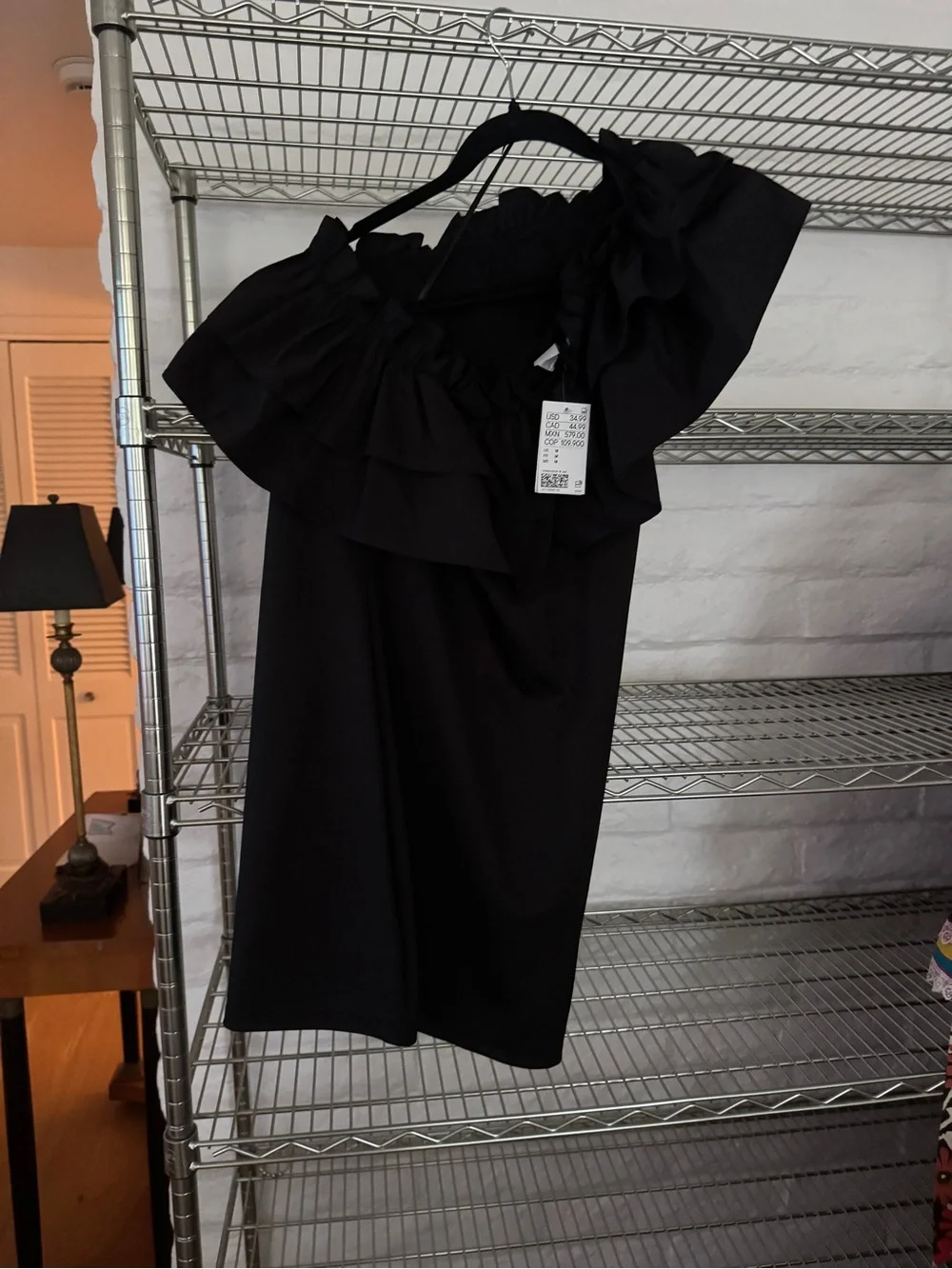 H&M Black One-Shoulder Ruffle Dress - Picture 2 of 2